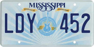 MS license plate LDY452