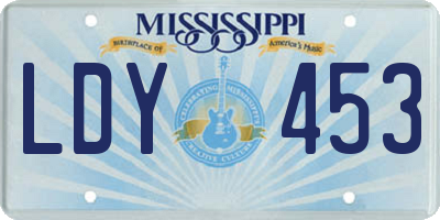 MS license plate LDY453