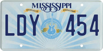 MS license plate LDY454