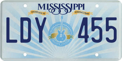 MS license plate LDY455