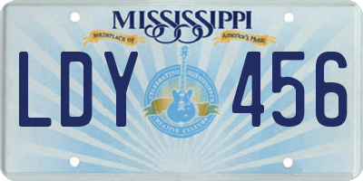 MS license plate LDY456