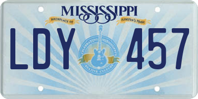 MS license plate LDY457