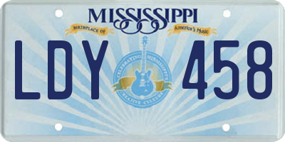 MS license plate LDY458