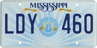 MS license plate LDY460