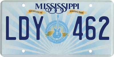 MS license plate LDY462