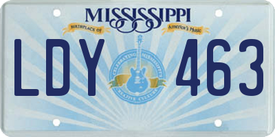 MS license plate LDY463