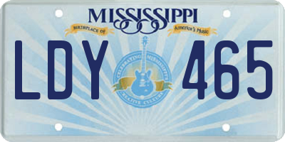 MS license plate LDY465