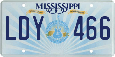 MS license plate LDY466