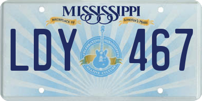 MS license plate LDY467