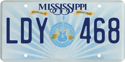 MS license plate LDY468