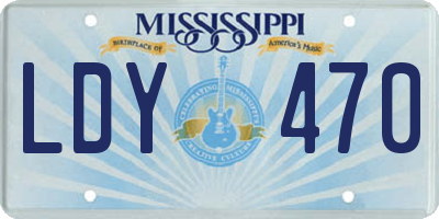 MS license plate LDY470