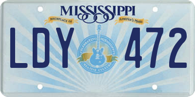 MS license plate LDY472