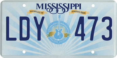 MS license plate LDY473