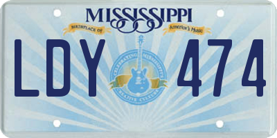 MS license plate LDY474