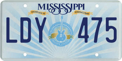 MS license plate LDY475