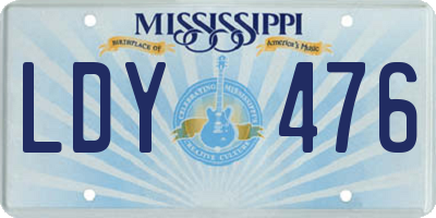 MS license plate LDY476