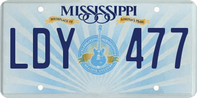 MS license plate LDY477