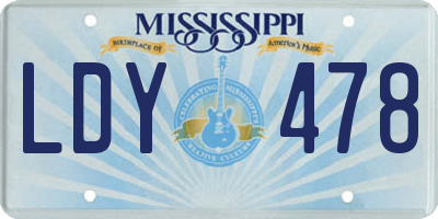 MS license plate LDY478