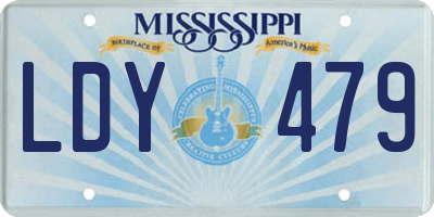 MS license plate LDY479