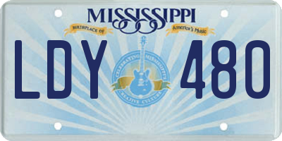 MS license plate LDY480