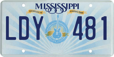 MS license plate LDY481
