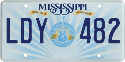 MS license plate LDY482