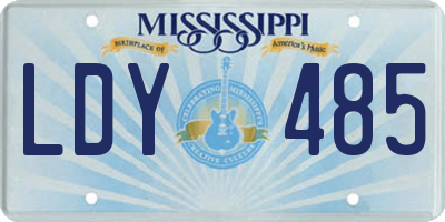 MS license plate LDY485