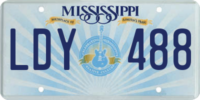 MS license plate LDY488