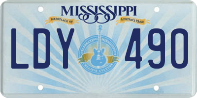 MS license plate LDY490
