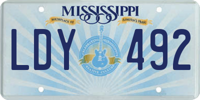MS license plate LDY492
