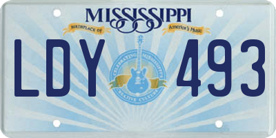MS license plate LDY493