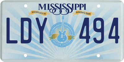 MS license plate LDY494