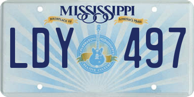 MS license plate LDY497