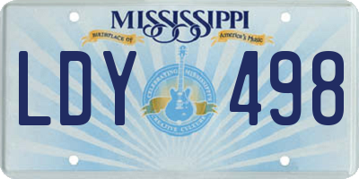 MS license plate LDY498