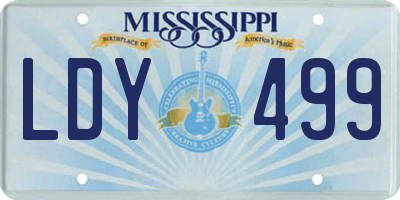MS license plate LDY499