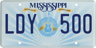 MS license plate LDY500