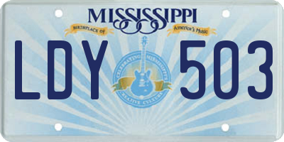 MS license plate LDY503