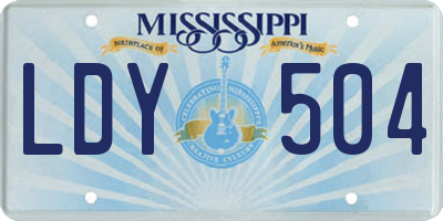 MS license plate LDY504