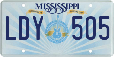 MS license plate LDY505