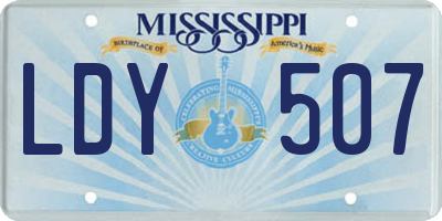 MS license plate LDY507