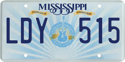 MS license plate LDY515
