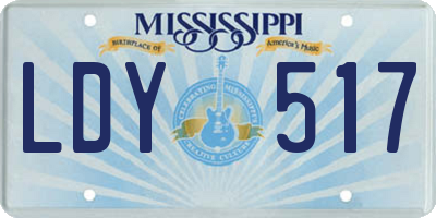 MS license plate LDY517