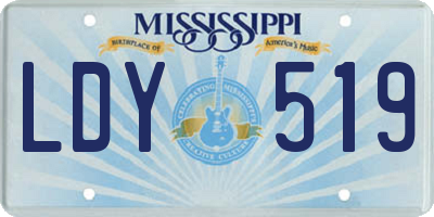 MS license plate LDY519