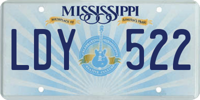 MS license plate LDY522