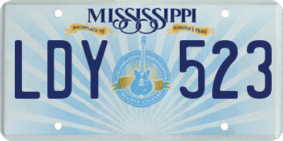 MS license plate LDY523