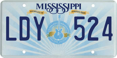 MS license plate LDY524