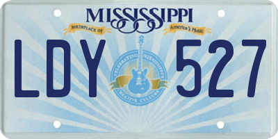 MS license plate LDY527