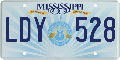 MS license plate LDY528