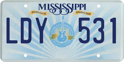 MS license plate LDY531