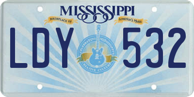 MS license plate LDY532